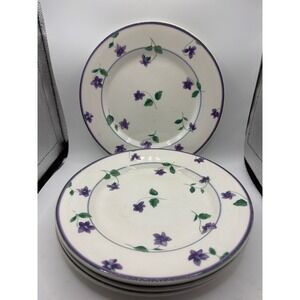 4 Waverly Sweet Violets Salad Plates Garden Room Heirloom Collection 8.75"